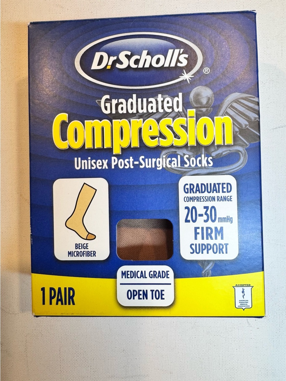 Dr. Scholl's Graduated Compression open toe Post-Surgical Socks - 20-30 mmHg
